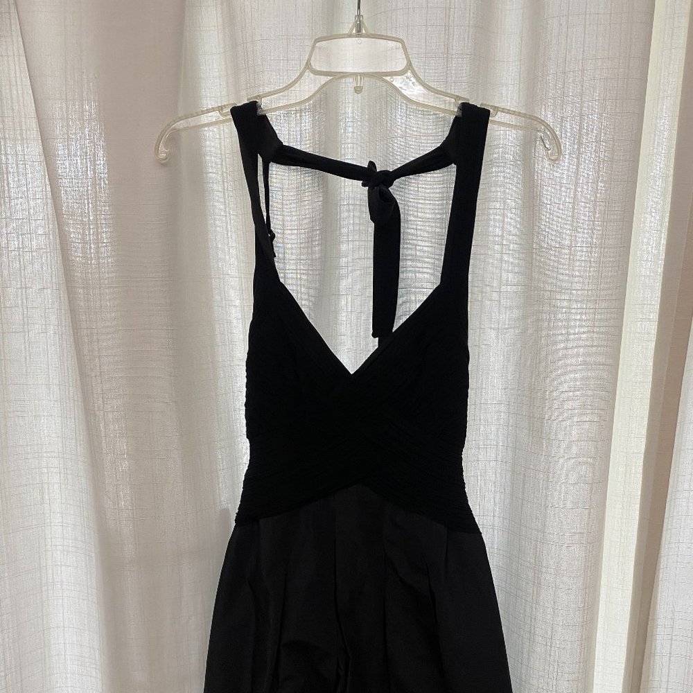 BCBGMAXAZRIA BLACK BUBBLE HALTER MINI DRESS (RUNS SMALL)